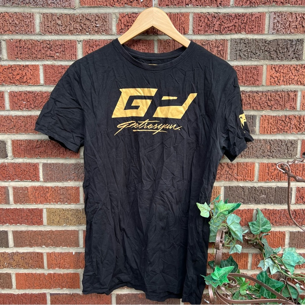 Venum Black and Gold Petrosyan Short Sleeve Tee Shirt
